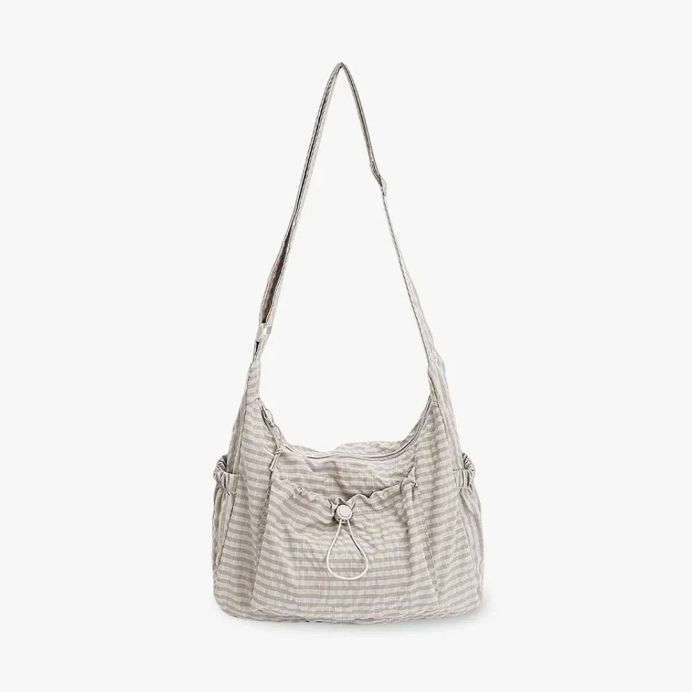 Nava Crossbody Bag for Women featuring a stylish checkered design made of durable nylon and polyester. - 4