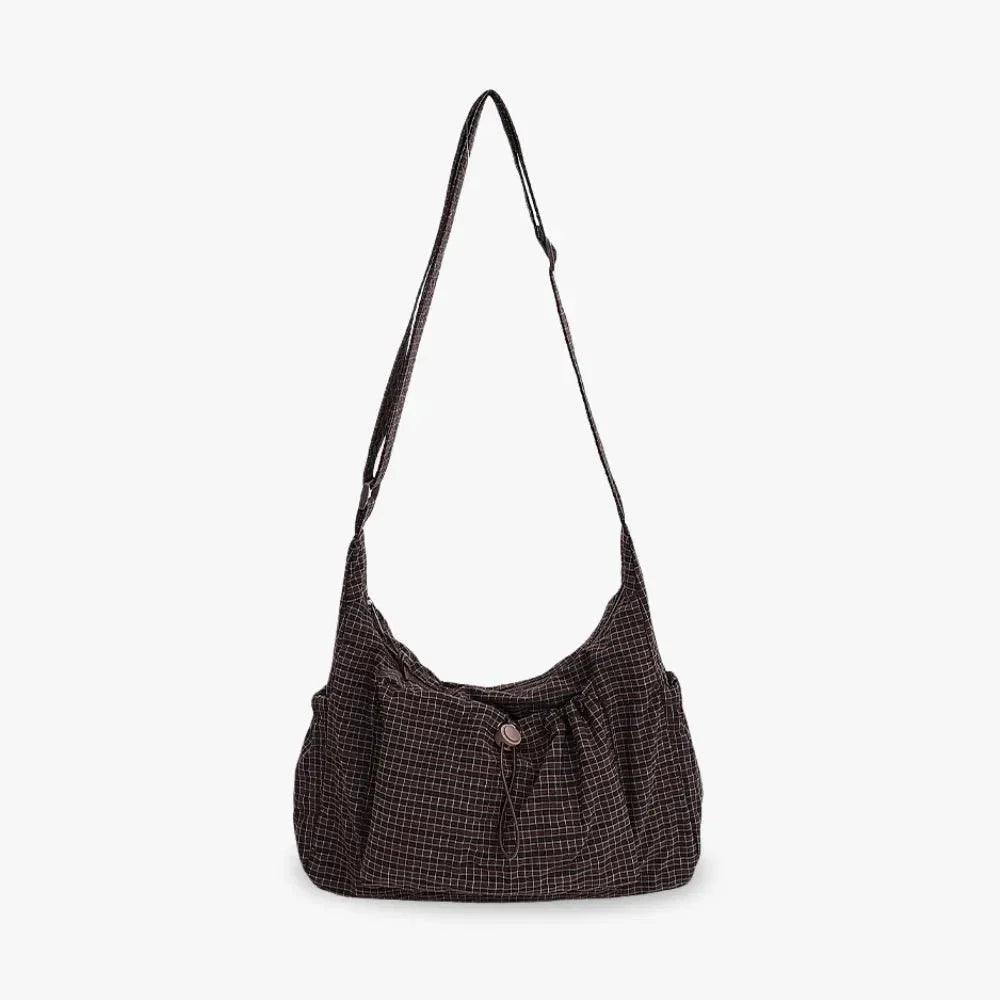 Nava Crossbody Bag for Women featuring a stylish checkered design made of durable nylon and polyester. - 2