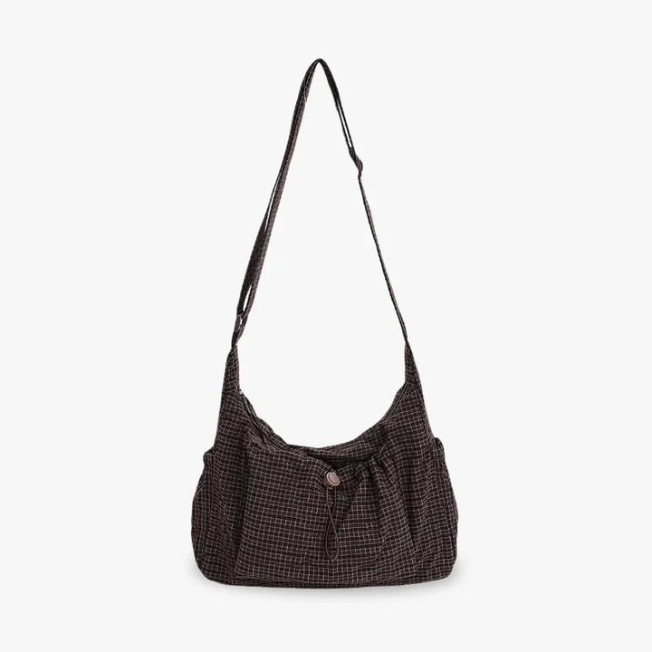 Nava Crossbody Bag for Women featuring a stylish checkered design made of durable nylon and polyester. - 2