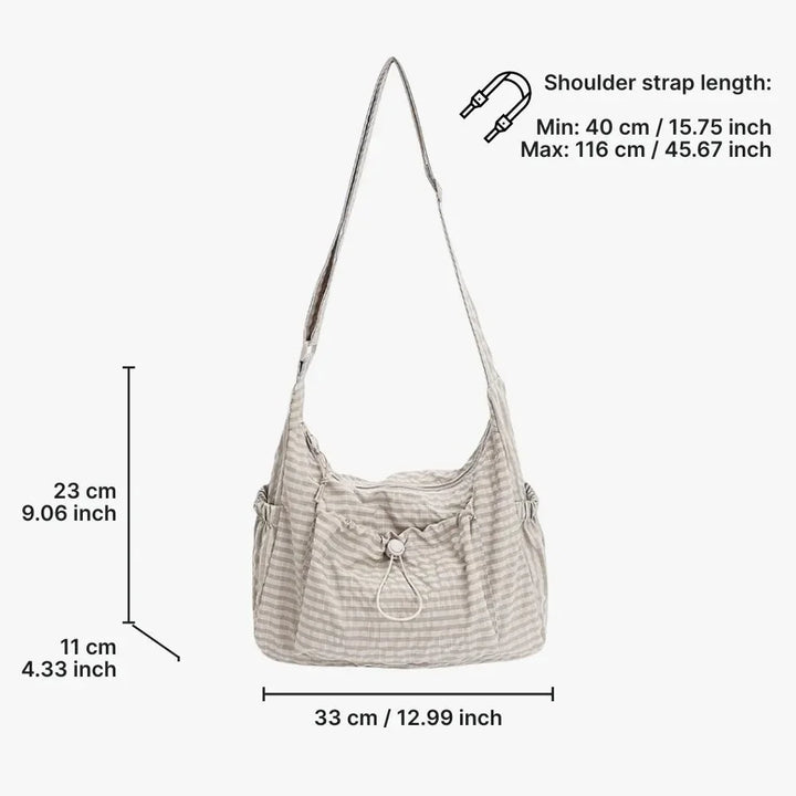 Nava Crossbody Bag for Women featuring a stylish checkered design made of durable nylon and polyester. - 29