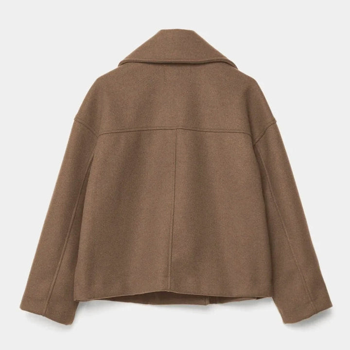 Nel | Cropped Double-Breasted Coat with Lapel Collar