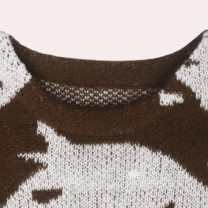 Cozy Horsley Knit Sweater featuring a playful horse pattern design, perfect for fall and winter wear. - 6