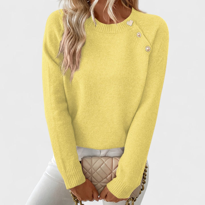 Women's One-Shoulder Sweater – Button Detail