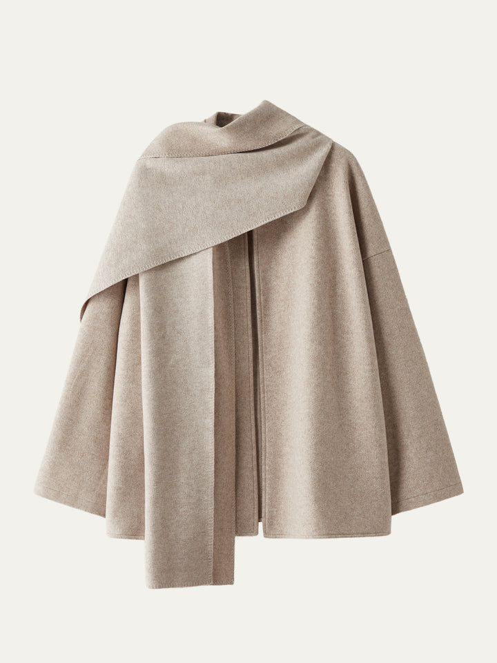 Women's Oversized Scarf Coat, Draped Collar, Relaxed Layering Fit