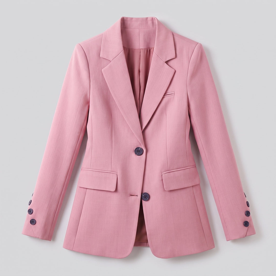 Flat-lay of the soft pink blazer