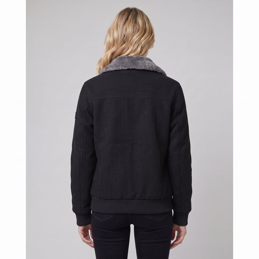 Women's faux-fur lined jacket back