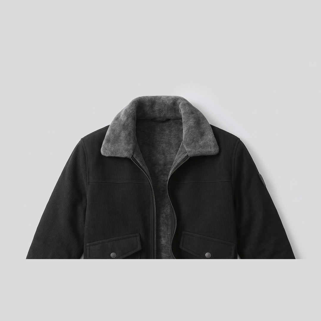 Faux-fur lined jacket flat-lay