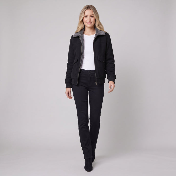 Women's faux-fur lined jacket walking