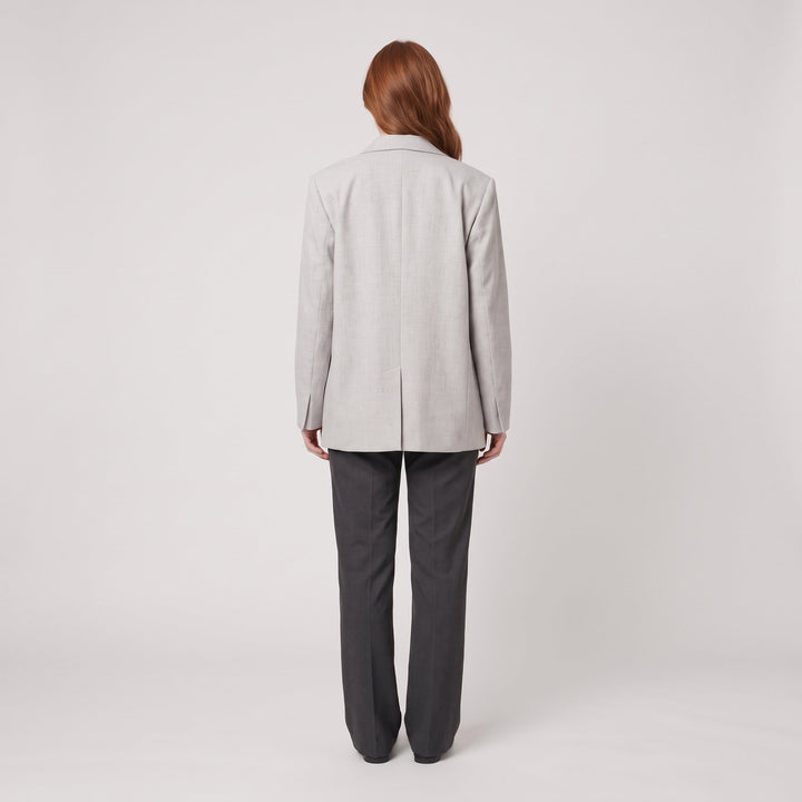 Women's grey tailored blazer back