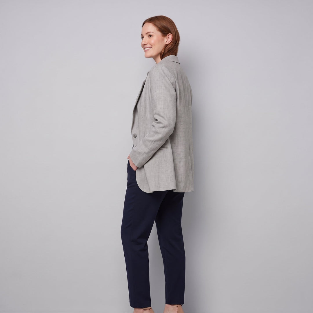 Women's grey tailored blazer side