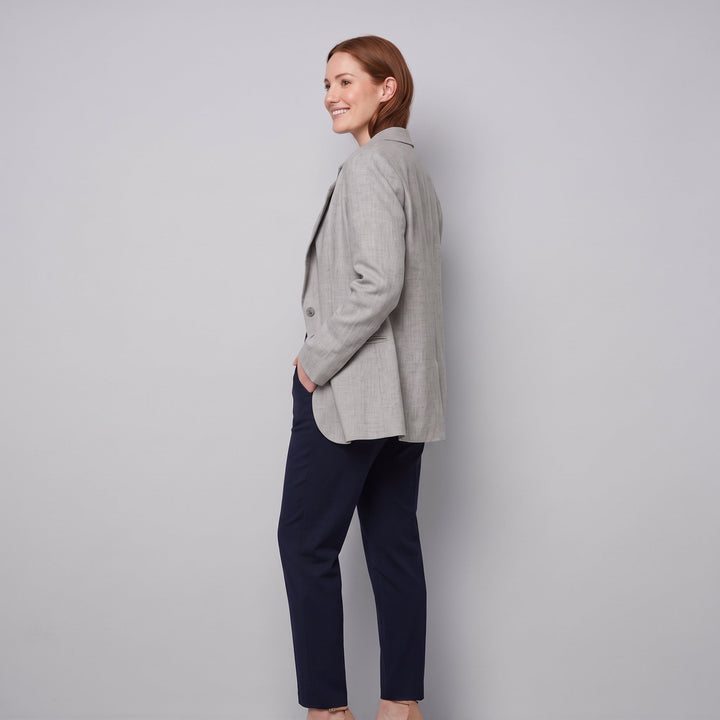 Women's grey tailored blazer side