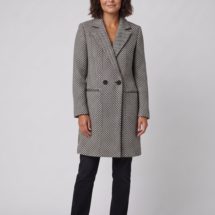 Herringbone coat close-up, front