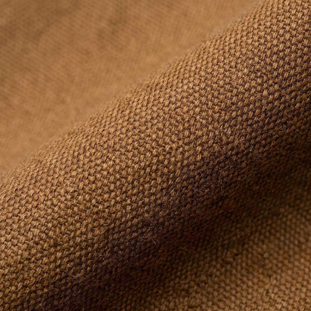 Close-up of the brown cotton-canvas fabric