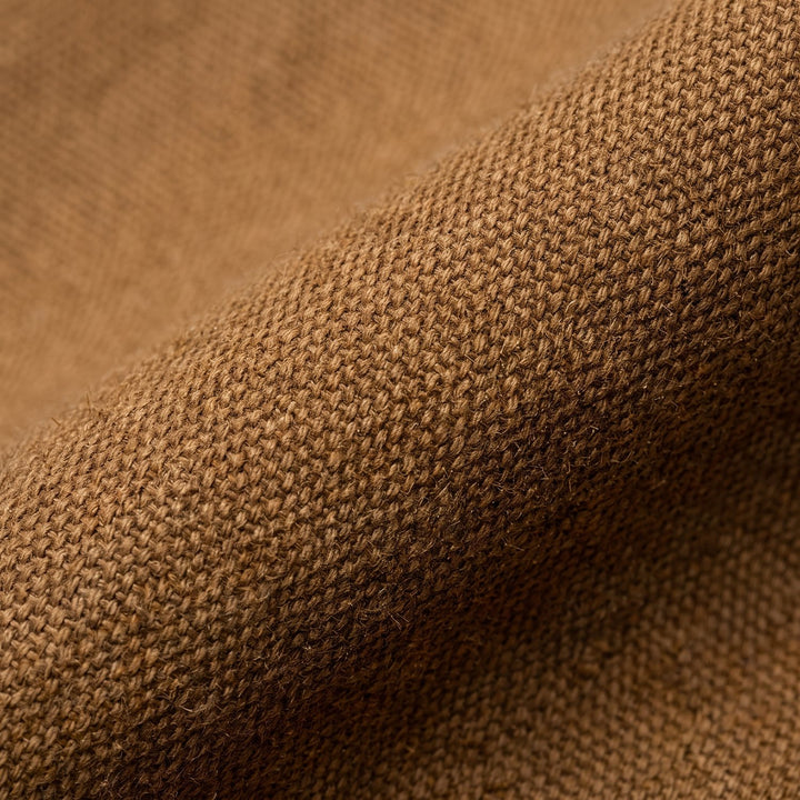 Close-up of the brown cotton-canvas fabric
