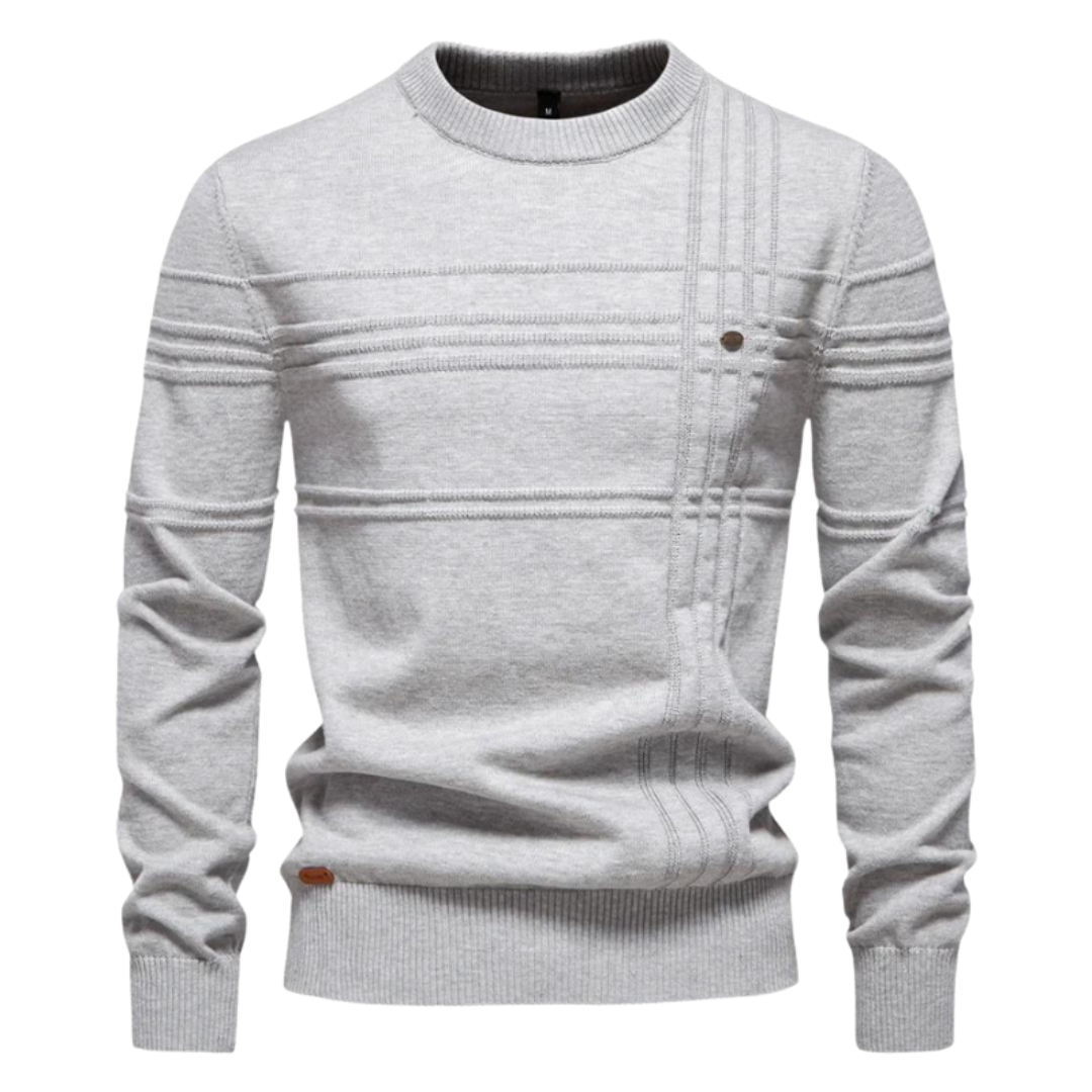 Men's Check Pattern Sweater, barley-grain knit - photo 2
