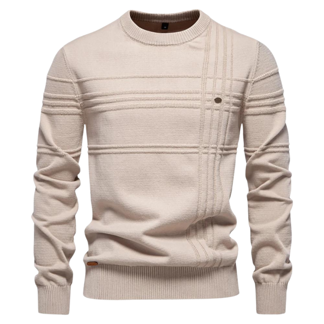 Men's Check Pattern Sweater, barley-grain knit - photo 3