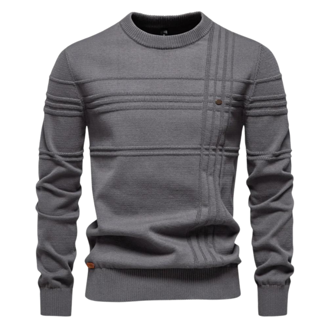 Men's Check Pattern Sweater, barley-grain knit - photo 5