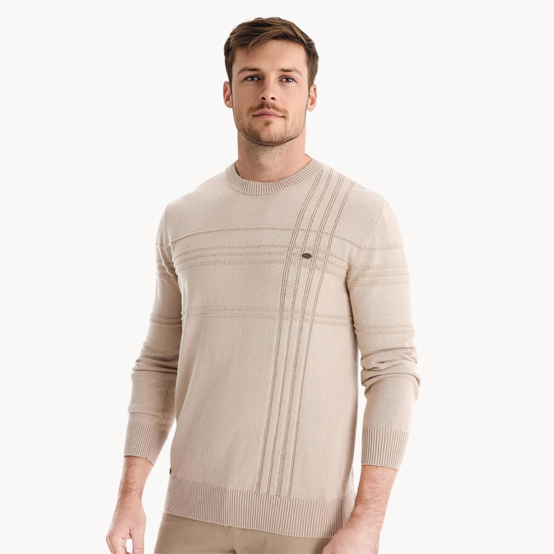 Men's Check Pattern Sweater, barley-grain knit - photo 9