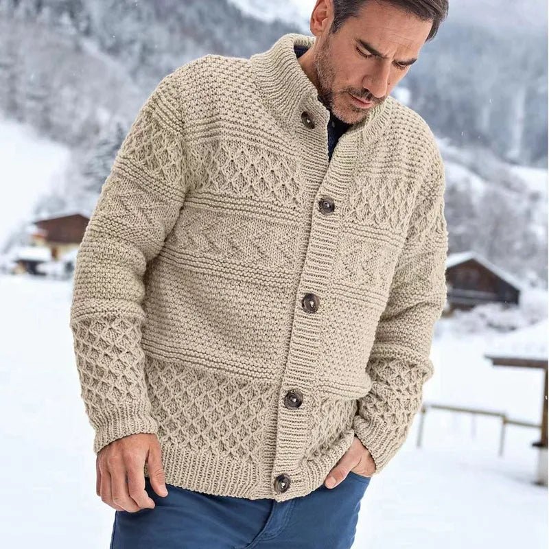 Men's Chunky Wool-Blend Cardigan, relaxed fit - photo 1