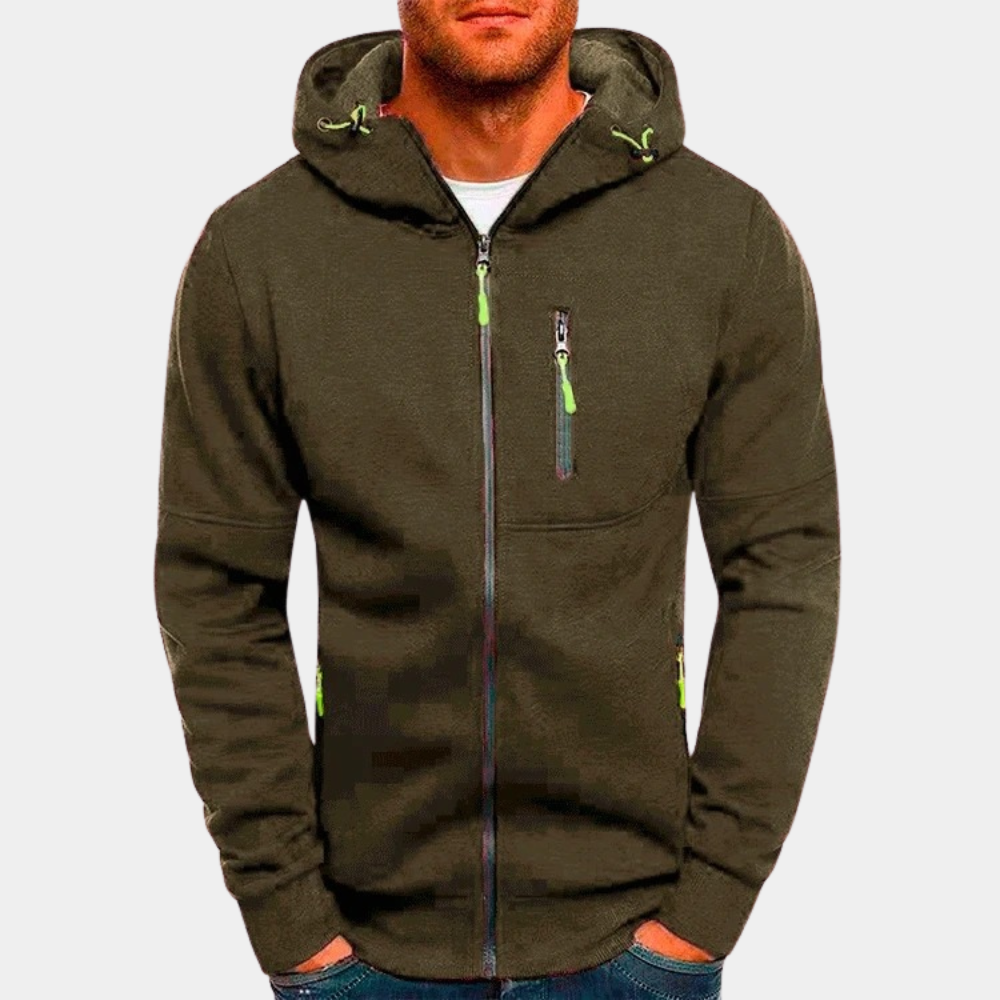 Men's Full-Zip Cotton Hoodie, relaxed fit - photo 4