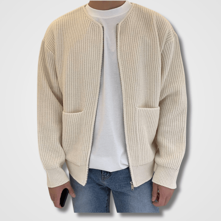 Men's Zip-Up Knit Cardigan, soft knit - photo 1