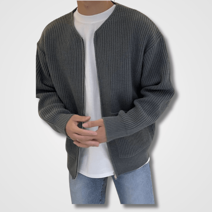 Men's Zip-Up Knit Cardigan, soft knit - photo 2