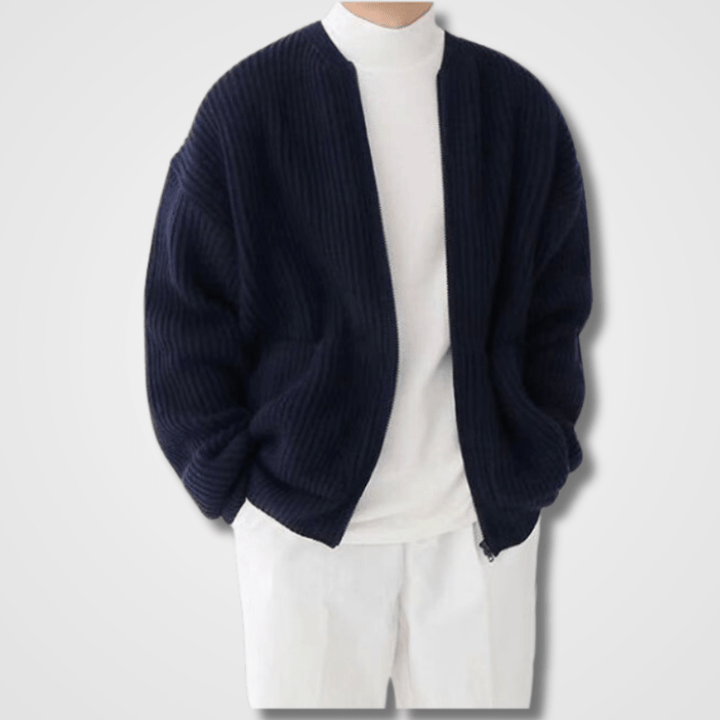 Men's Zip-Up Knit Cardigan, soft knit - photo 3