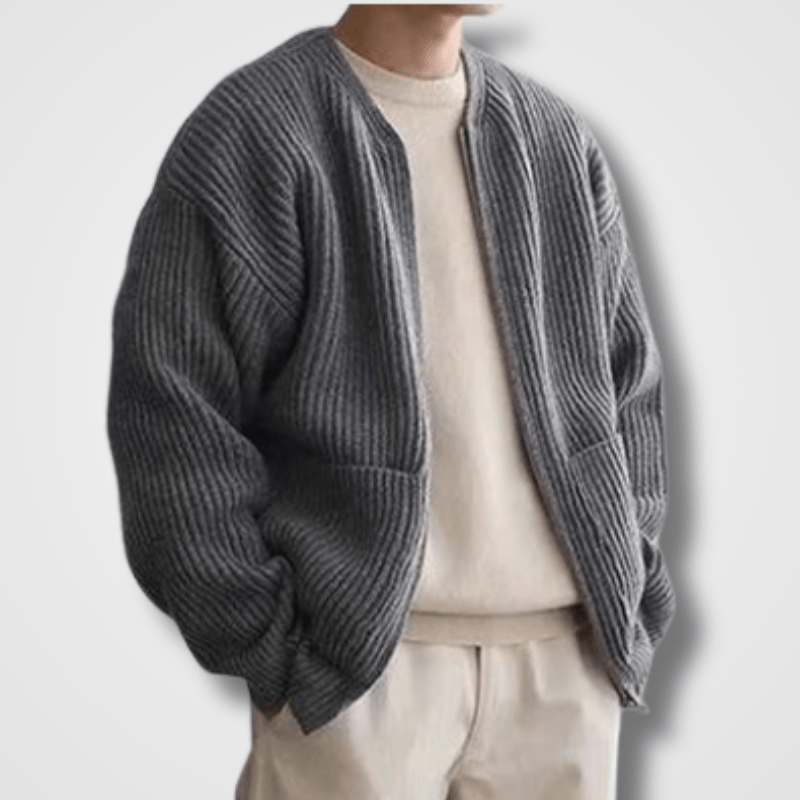 Men's Zip-Up Knit Cardigan, soft knit - photo 4