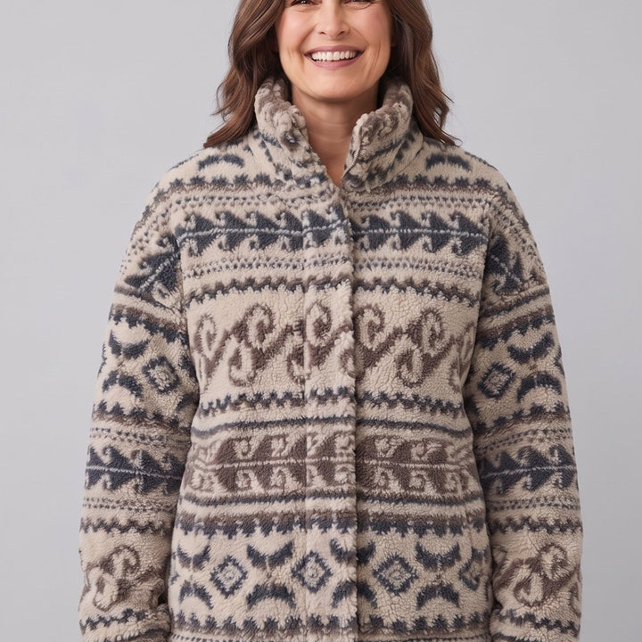 Padded Nordic jacket close-up, front