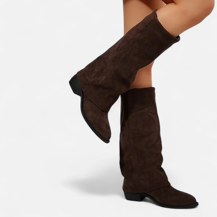 Women's Chunky-Heel Knee-High Boots, side zip - photo 1