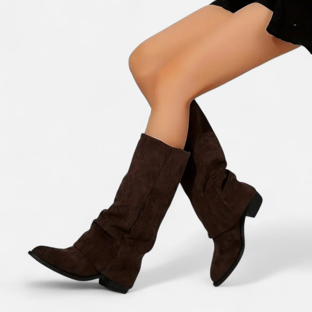 Women's Chunky-Heel Knee-High Boots, side zip - photo 3