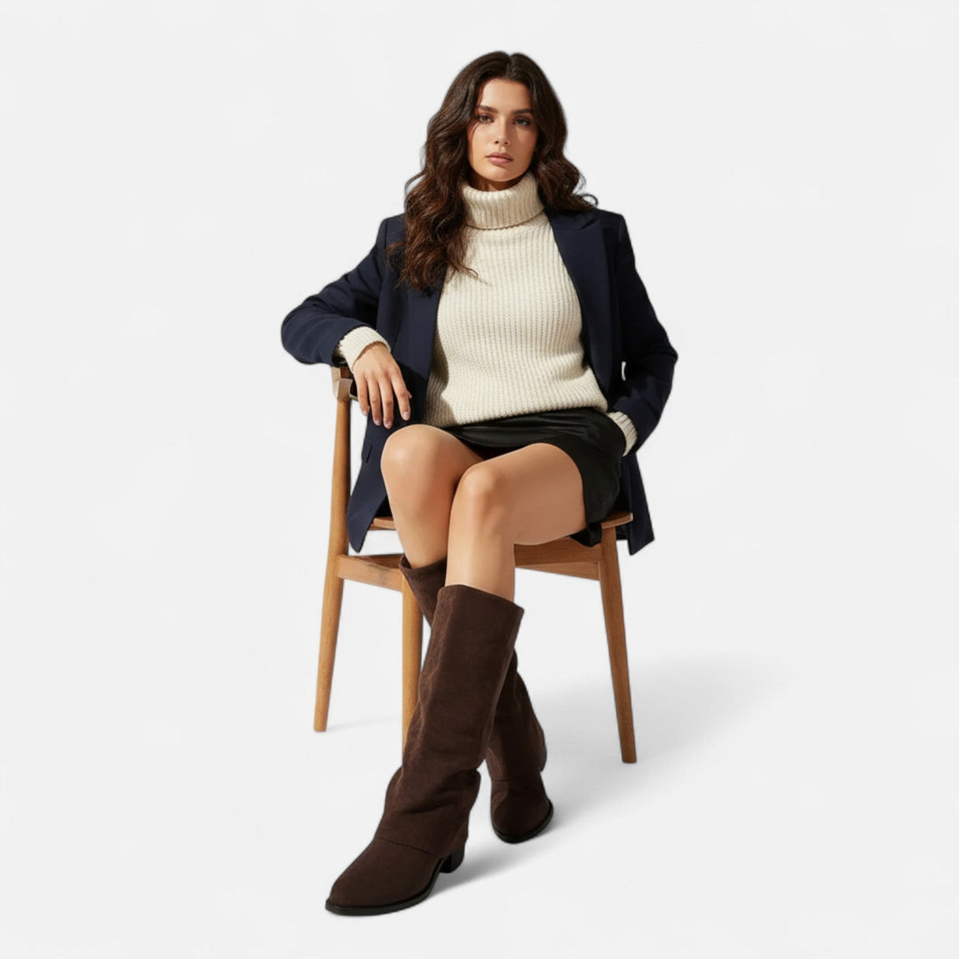Women's Chunky-Heel Knee-High Boots, side zip - photo 4