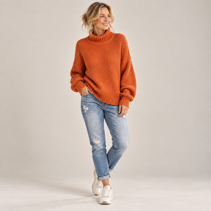 Women's Chunky Knit Sweater, coarse textured - photo 1