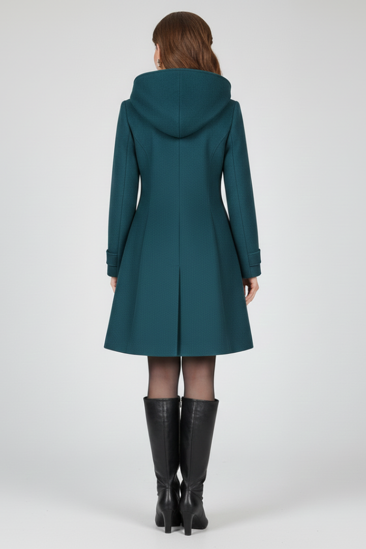 Women's Coat with Hood and Double Button Front - photo 6