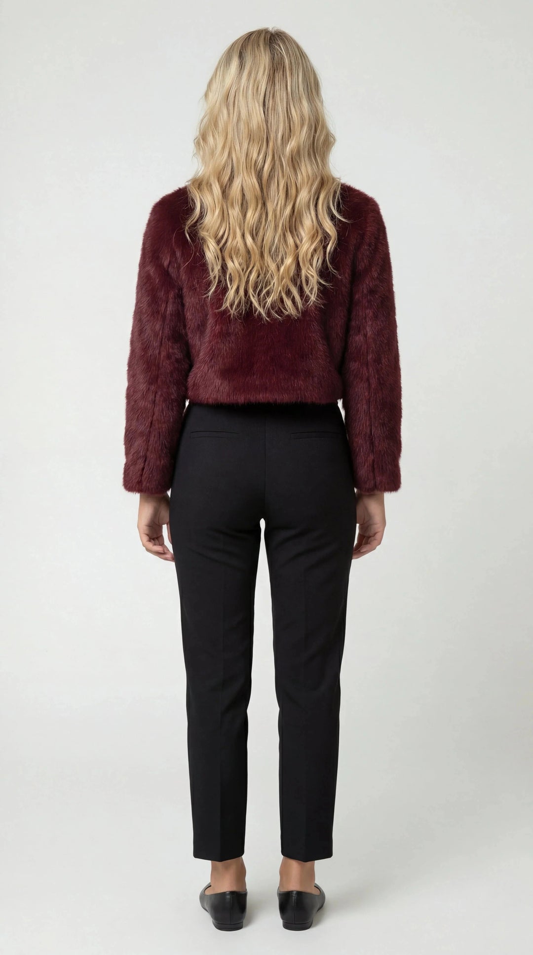 Women's Cropped Faux Fur Jacket, short length - photo 3