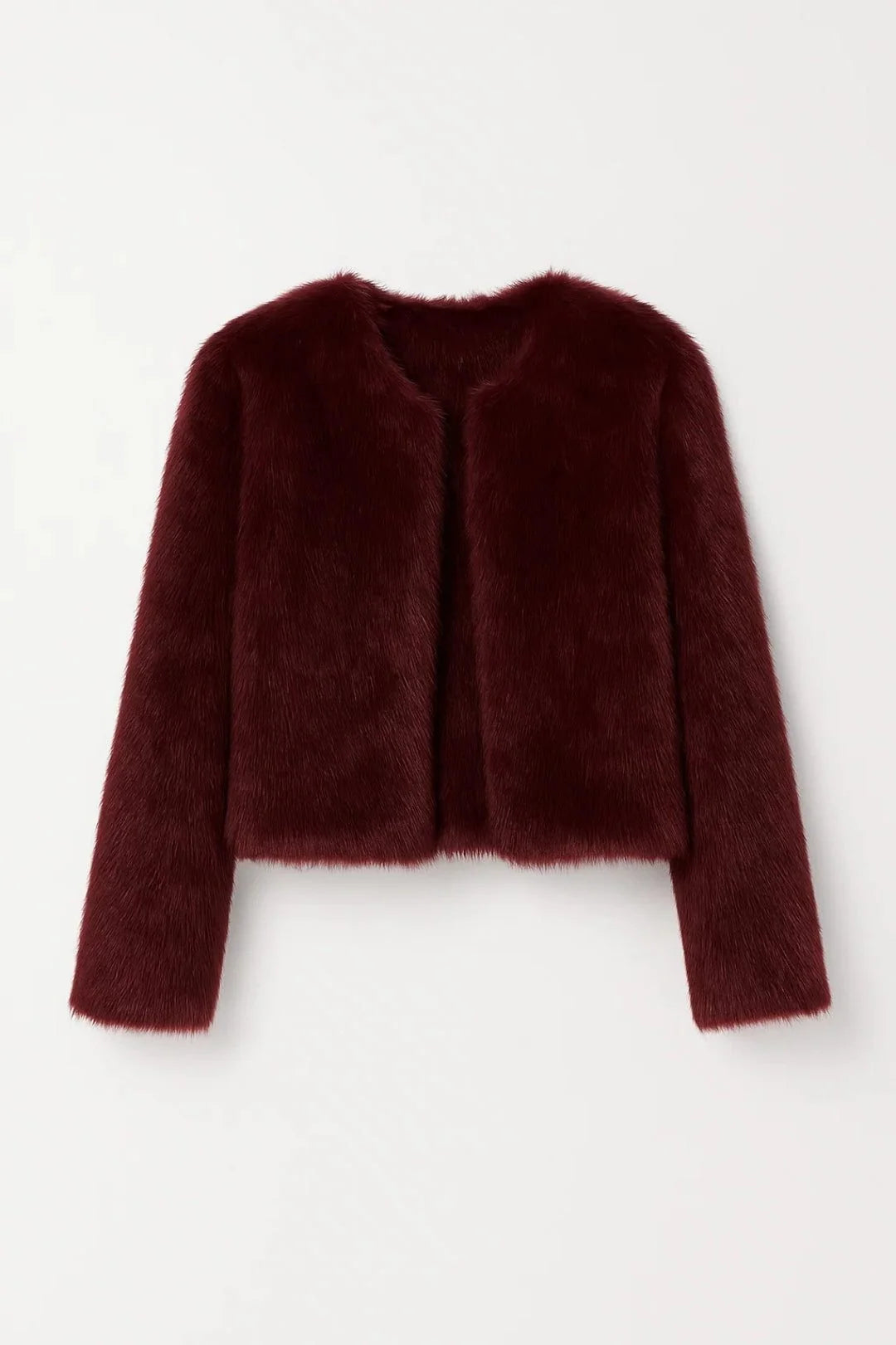Women's Cropped Faux Fur Jacket, short length - photo 4