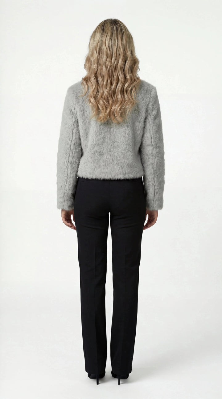 Women's Cropped Faux Fur Jacket, short length - photo 7