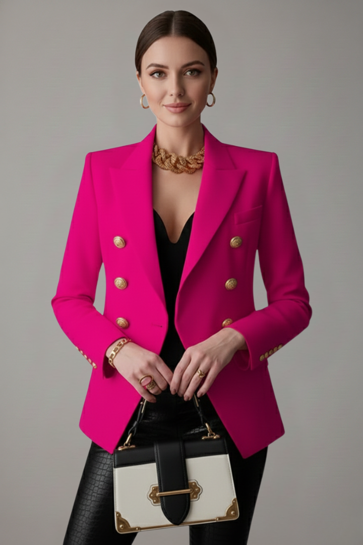 Women's Double-Breasted Blazer, gold-tone buttons - photo 10