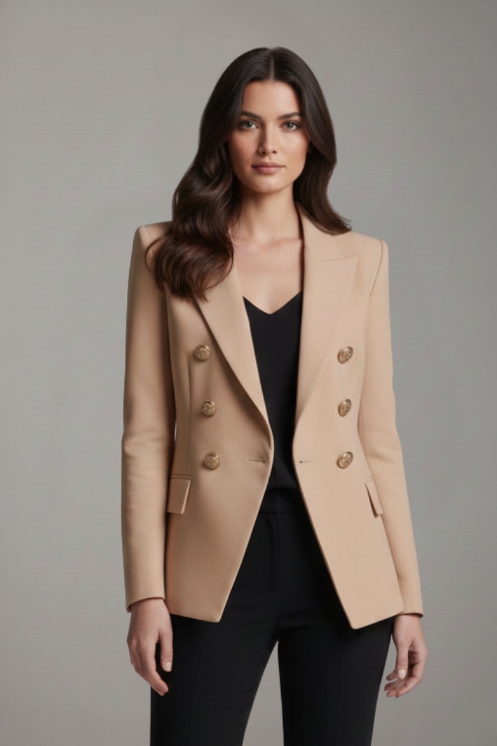 Women's Double-Breasted Blazer, gold-tone buttons - photo 11