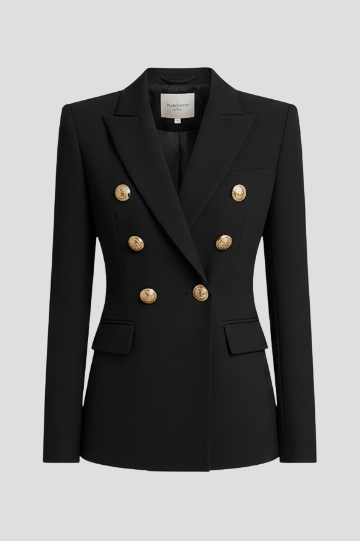 Women's Double-Breasted Blazer, gold-tone buttons - photo 2