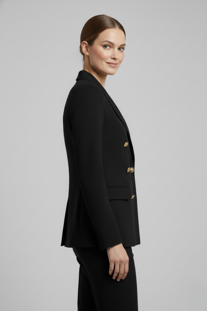 Women's Double-Breasted Blazer, gold-tone buttons - photo 4