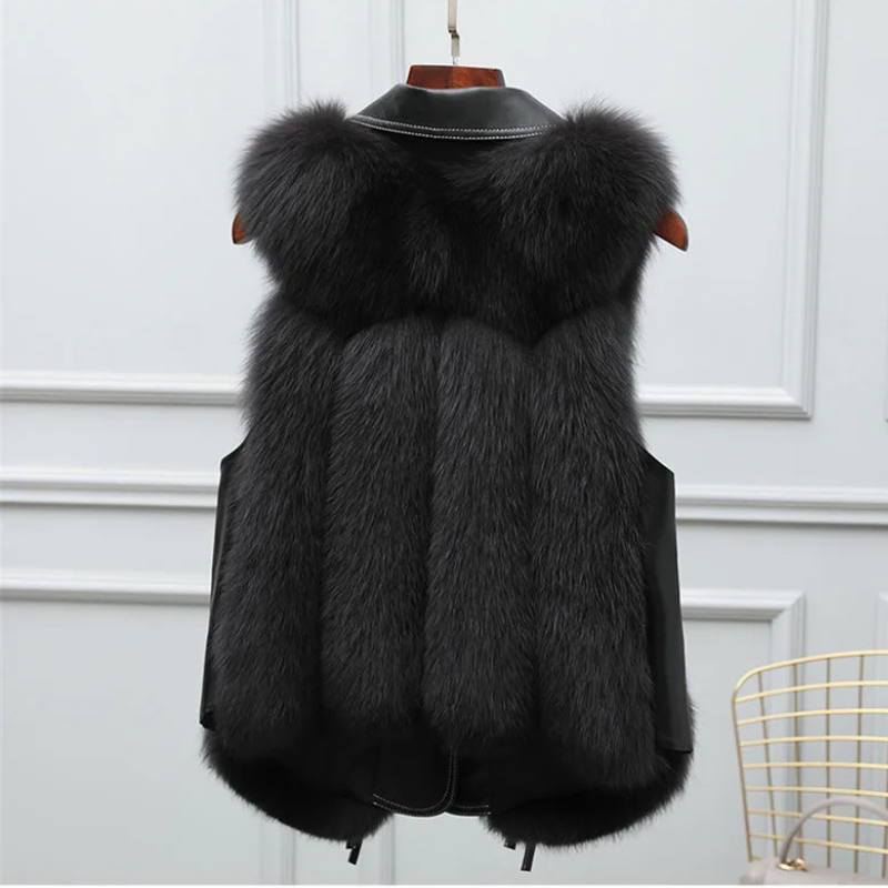 Women's Faux Fur Vest, oversized lapel - photo 10