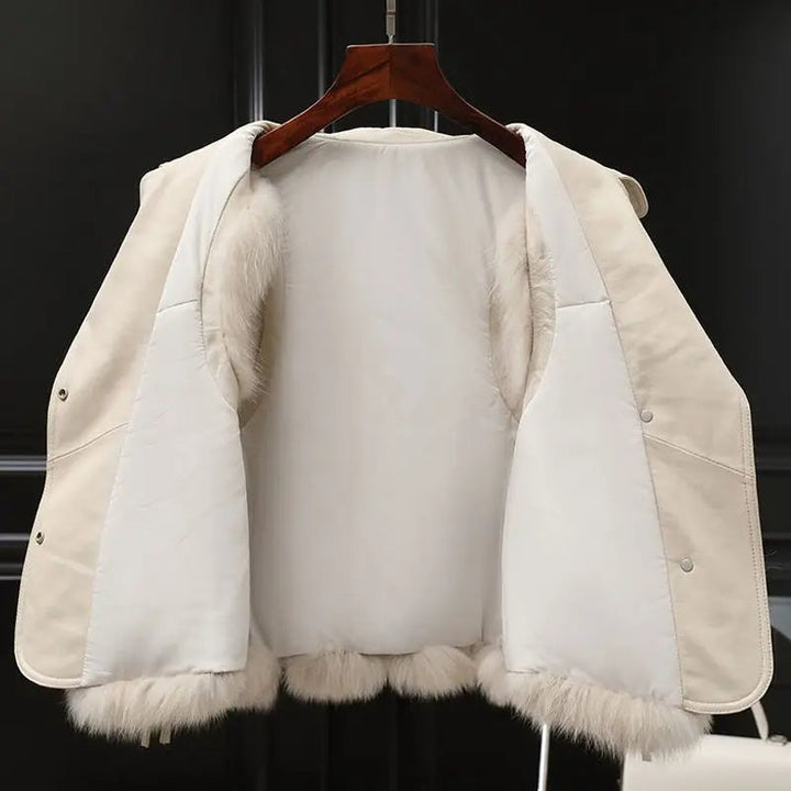 Women's Faux Fur Vest, oversized lapel - photo 3