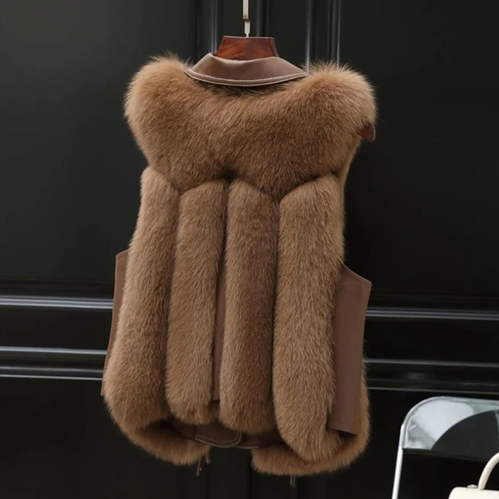 Women's Faux Fur Vest, oversized lapel - photo 6