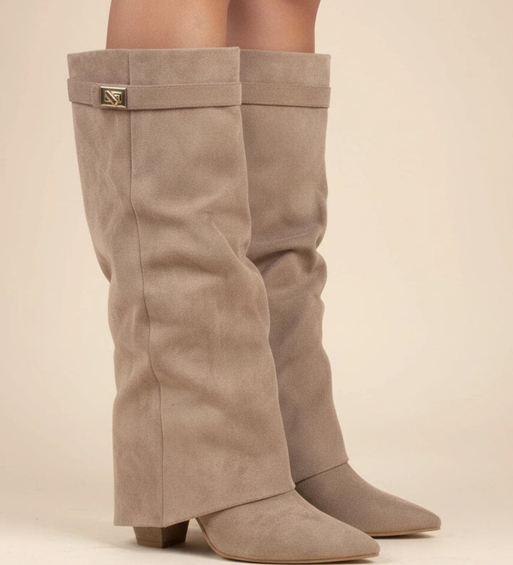 Women's Knee-High Slouch Boots, flat sole - photo 1