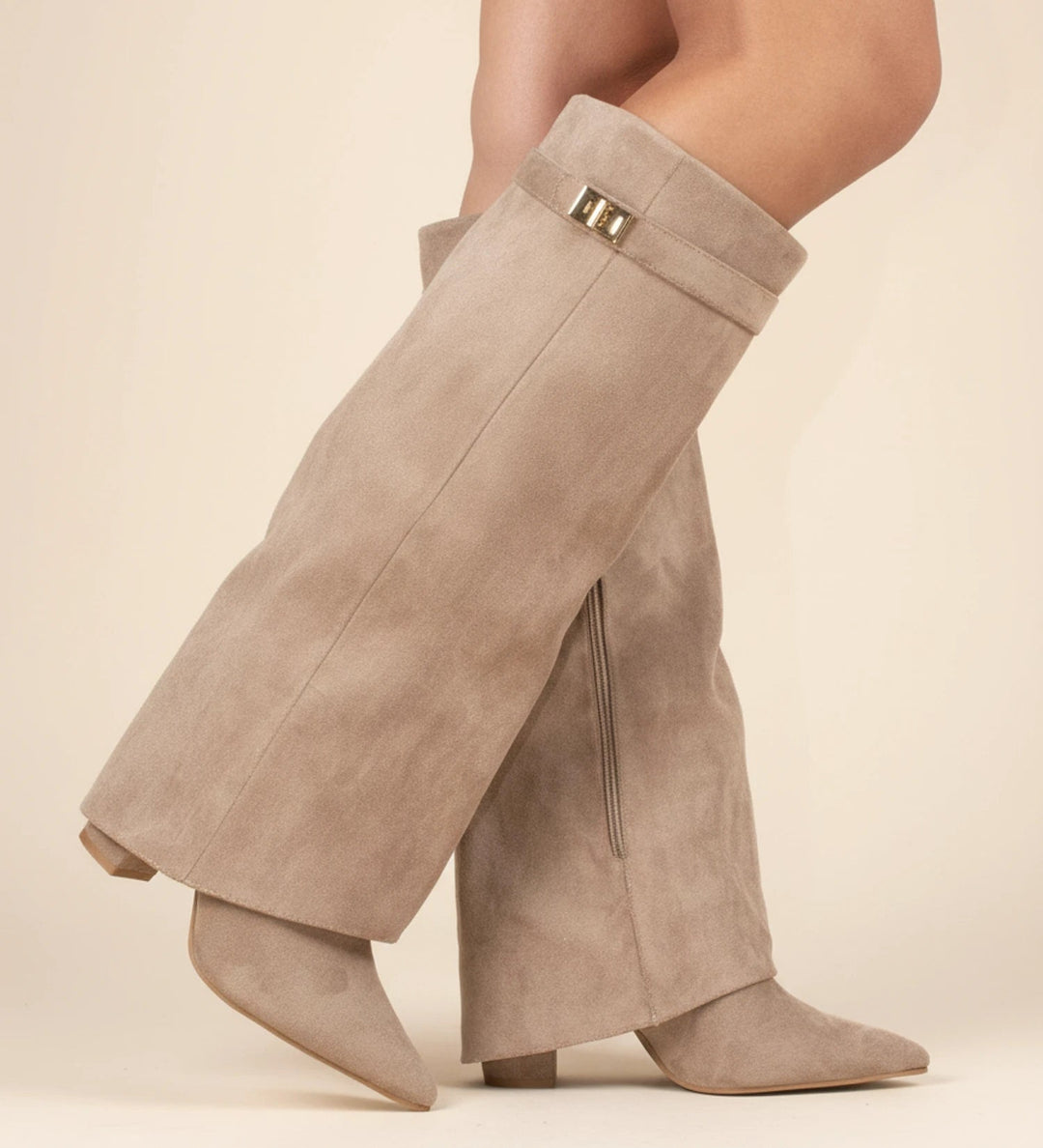 Women's Knee-High Slouch Boots, flat sole - photo 2