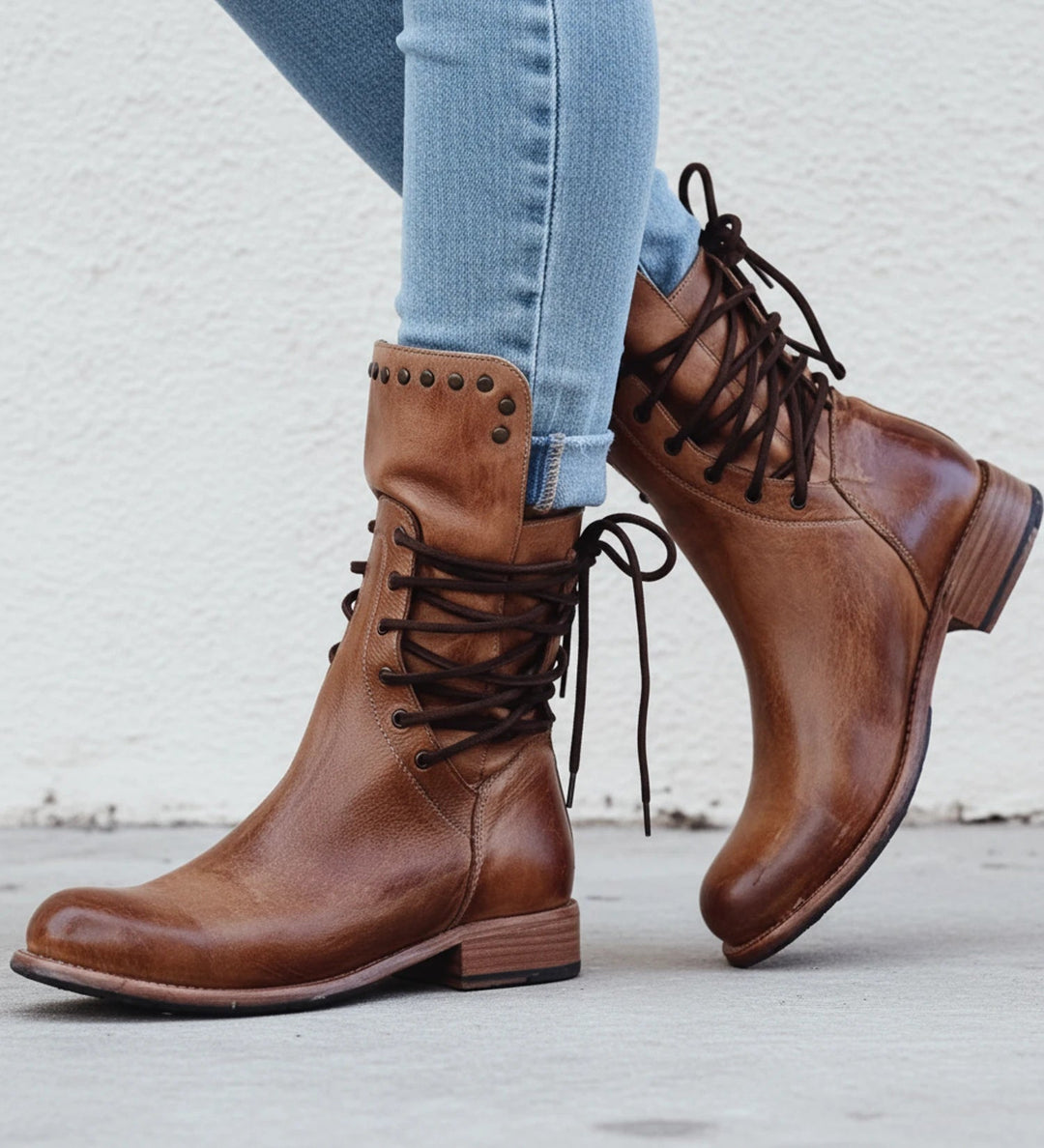 Women's Lace-Up Comfort Boots, cushioned sole - photo 1