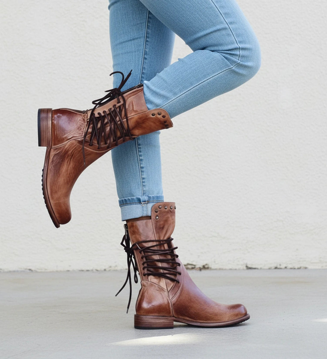 Women's Lace-Up Comfort Boots, cushioned sole - photo 2