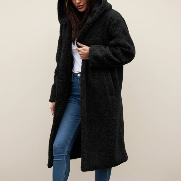 Women's Long Hooded Teddy Coat, plush - photo 4