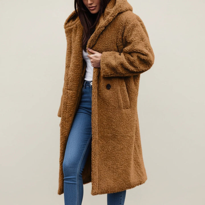 Women's Long Hooded Teddy Coat, plush - photo 5